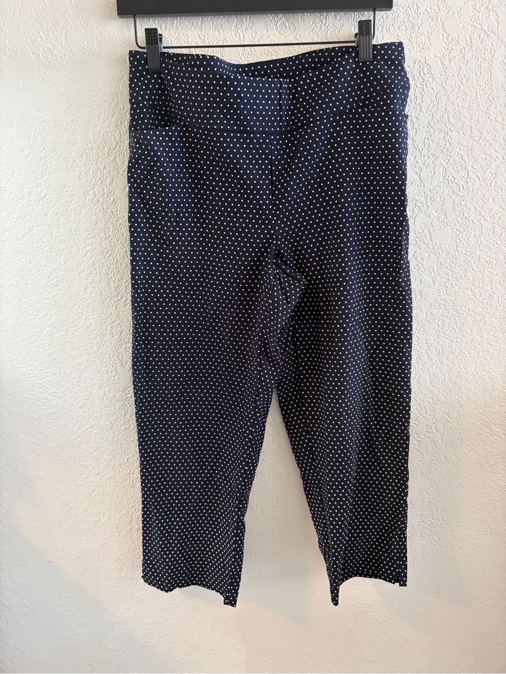 Women’s Navy Polka Dot Capris - Pull-On Stretch Fit
